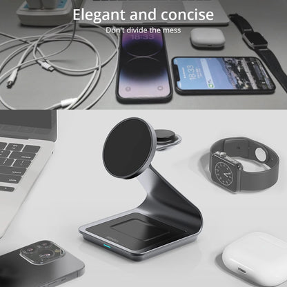 Bonola Magnetic 3 in 1 Wireless Charger for iPhone 15/13/14 Pro Max/12 30W Wireless Charging Station for Apple Watch/AirPods Pro